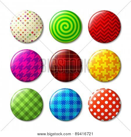 Set of badges with different patterns. Vector.