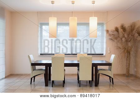 Wooden Table In Dinning Room