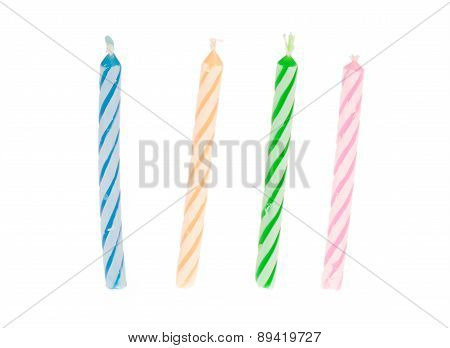 Birthday Candle Cake Isolated On A White Background.