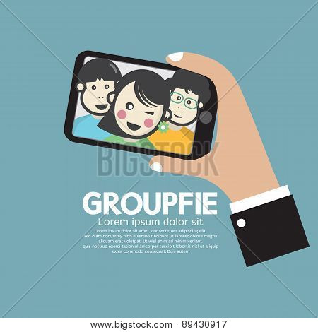 Groupfie A Group Selfie By Phone.