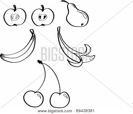 fruit, apple, pear, banana,