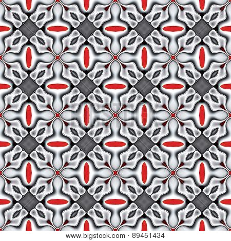 Seamless Abstract Red Chrome Metallic Geometric Texture Or Background