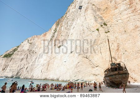 Base Jump In Shipwreck Beach Of Zakynthos Island