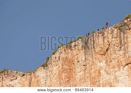 Base Jump In Shipwreck Beach Of Zakynthos Island