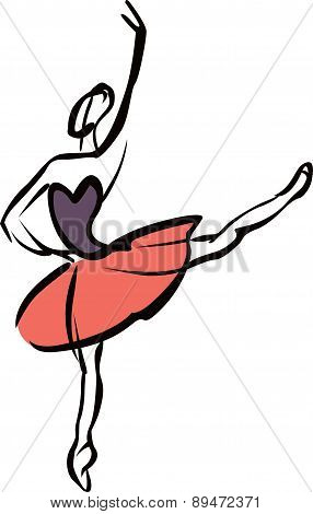 Ballerina in red tutu.