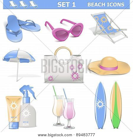 Vector Beach Icons Set 1