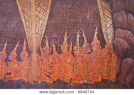 public art painting on the wall of temple