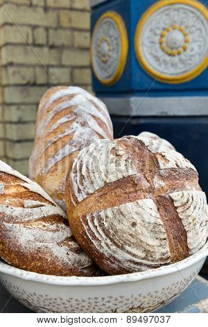Some Deliscious Homemade Bread Display at a market stall at the train station