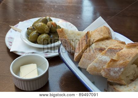 Some Antipasta At An Italian Restuarant In Europe
