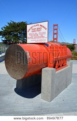 Main span size of Golden Gate Bridge