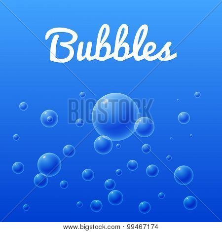 Vector ocean and sea bubbles, group of bubbles