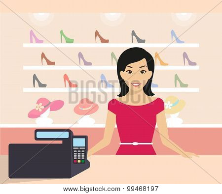 Woman in the shop