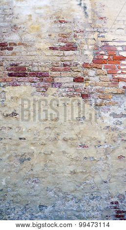 Decay Wall Mixed With Brick Background Vetical