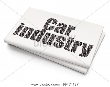 Manufacuring concept: Car Industry on Blank Newspaper background