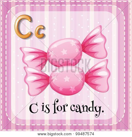 Letter C is for candy illustration
