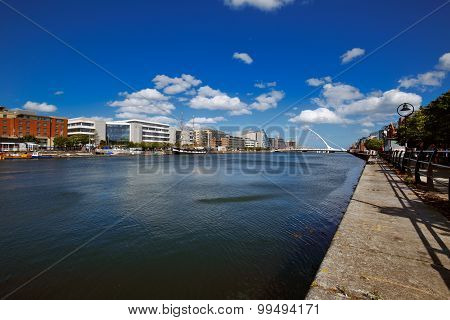 North bank of the river Liffey at Dublin City Center