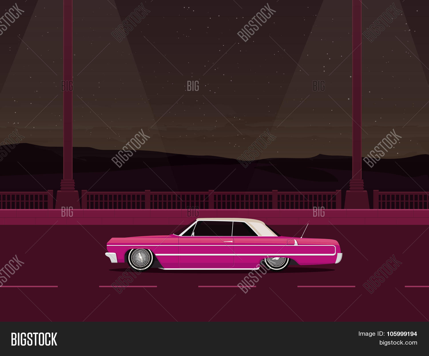 Pink Low Riders Background Pink Lowrider On Vector & Photo (Free Trial) | Bigstock