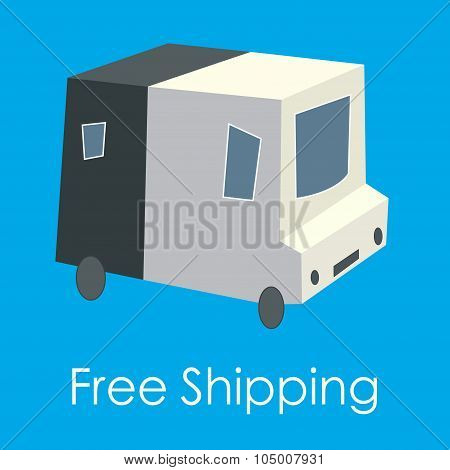 Free Shipping Icon With The Car