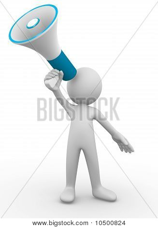 Crier avec un mégaphone