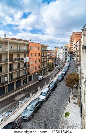 Downtown Street View In Potenza, Italy