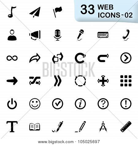 Black web icons pack