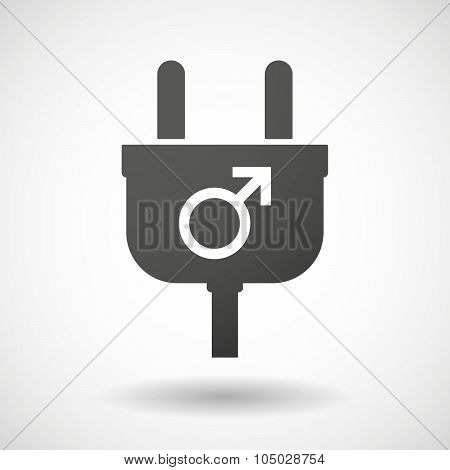 Isolated Plug Icon With A Male Sign