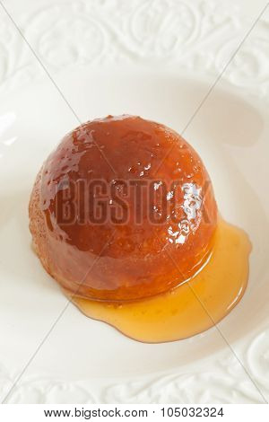 Steamed golden syrup sponge pudding a traditional English dessert