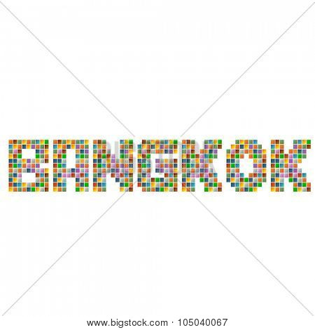 Colorful Bangkok text in vector