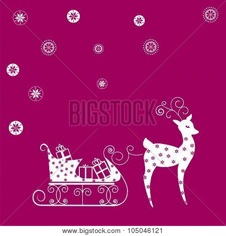 deer on a red background
