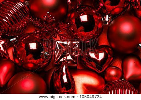 Red vintage christmas ornament background