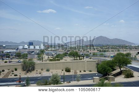 View at Papago Park from Phoenix Airport, AZ