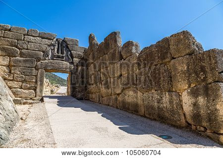 Lion Gate In Mycenae, Greece
