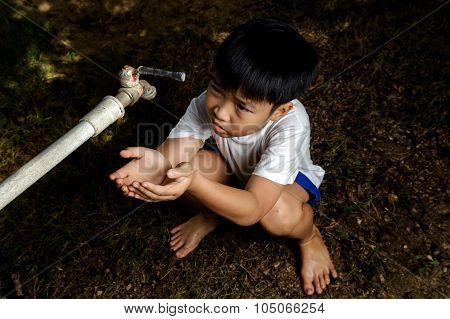 Water Faucet On Dry Land