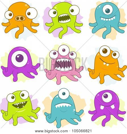 Happy Tentacle Creatures Set