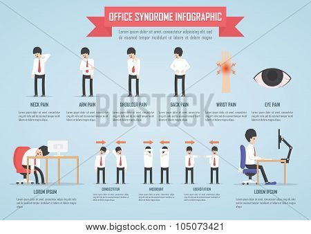 Office Syndrome Infographic Template Design