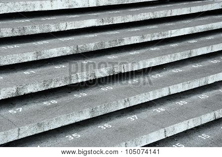 Staircase step with numbers at Kuching Town Mosque