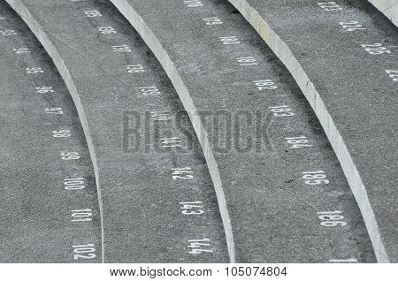 Staircase step with numbers at Kuching Town Mosque