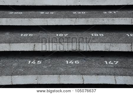 Staircase step with numbers at Kuching Town Mosque