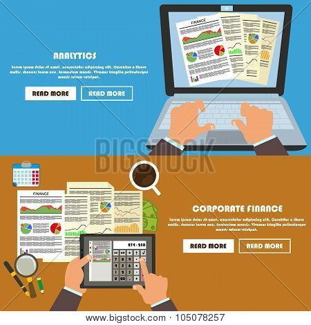 Set of flat design concept