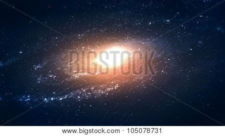 High resolution Incredibly beautiful spiral galaxy somewhere in deep space. Elements of this image f