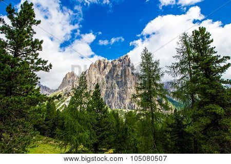 View Of The Rosengarten Group In The Dolomites, Italy