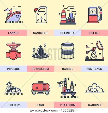 Oil industry icons