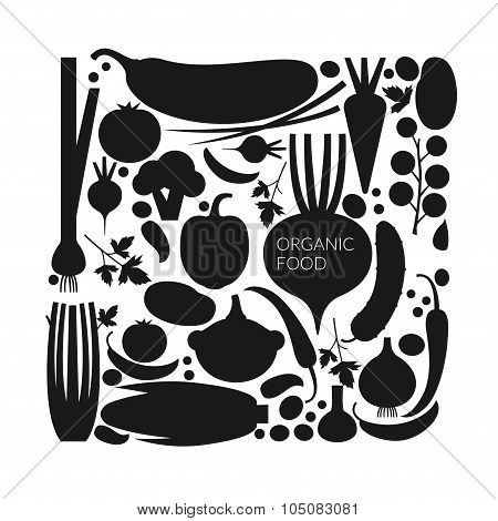 Silhouette vegetables.