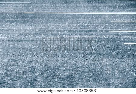 Flooded Street In Heavy Rain