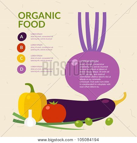 Organic Food. Elements And Icons For Cards, Illustration, Poster And Web Design.