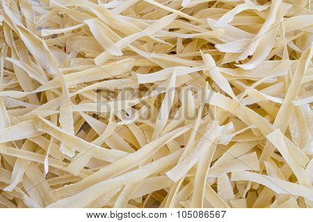 Home made pasta drying on the balcony