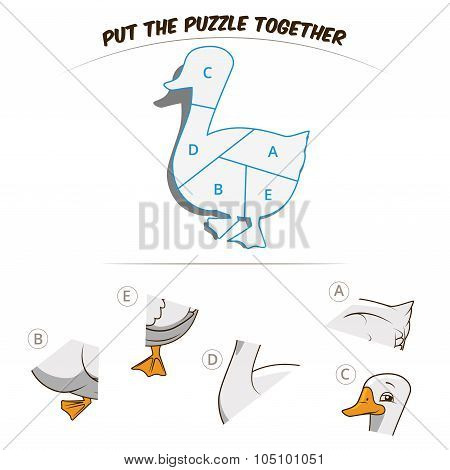 Puzzle game for chldren goose