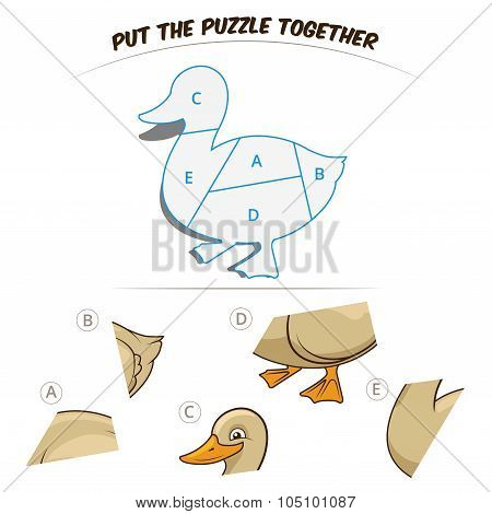 Puzzle game for chldren duck