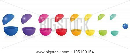 Plastic Balls Empty Open Colorful Matryoshka