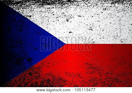 Flag Of Czech Republic Grunge